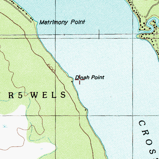 Topographic Map of Dinah Point, ME