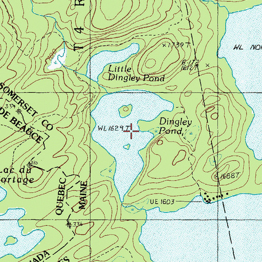 Topographic Map of Dingley Pond, ME