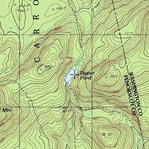 Topographic Map of Dipper Pond, ME