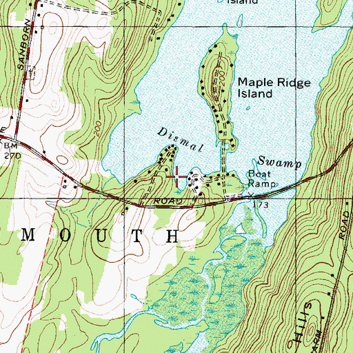Topographic Map of Dismal Swamp, ME