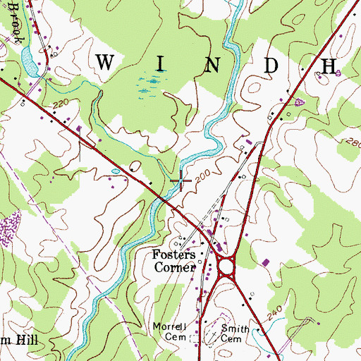 Topographic Map of Ditch Brook, ME