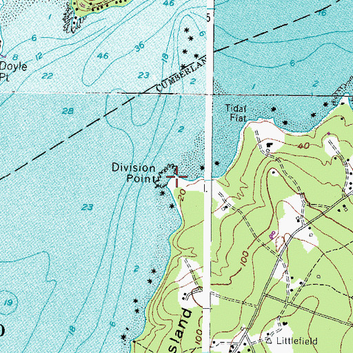 Topographic Map of Division Point, ME