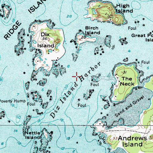 Topographic Map of Dix Island Harbor, ME