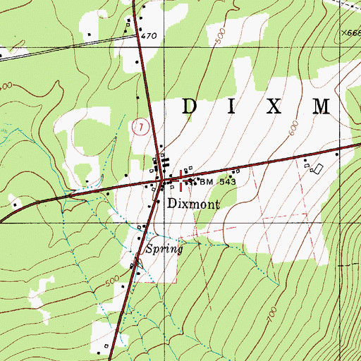 Topographic Map of Dixmont, ME