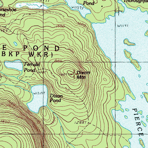 Topographic Map of Dixon Mountain, ME