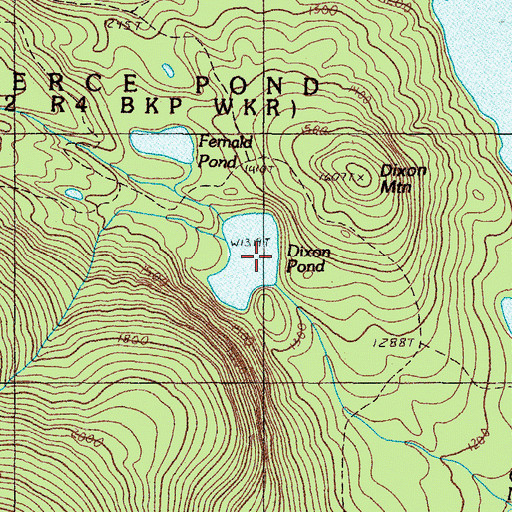 Topographic Map of Dixon Pond, ME
