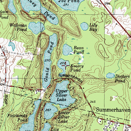 Topographic Map of Doctors Pond, ME