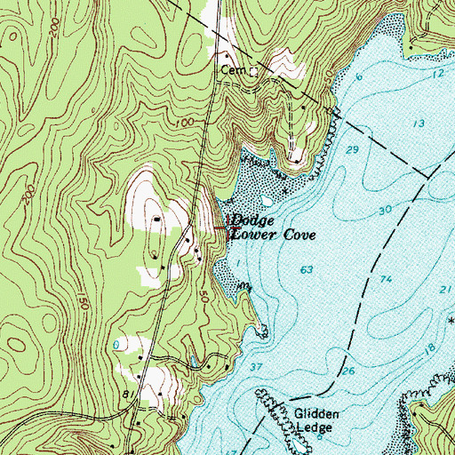 Topographic Map of Dodge Lower Cove, ME