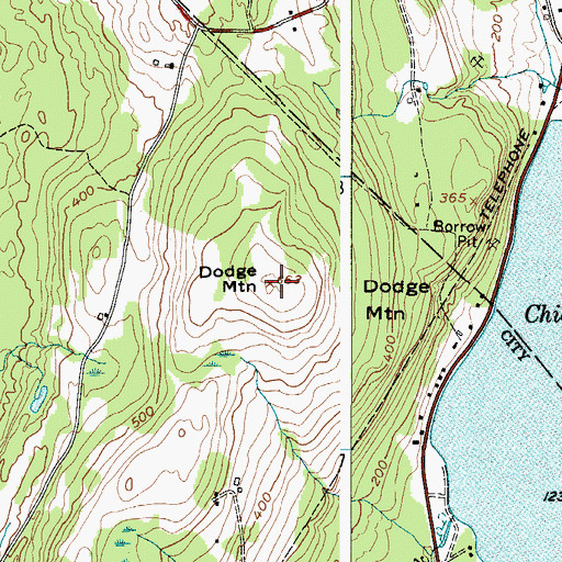 Topographic Map of Dodge Mountain, ME