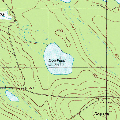 Topographic Map of Doe Pond, ME