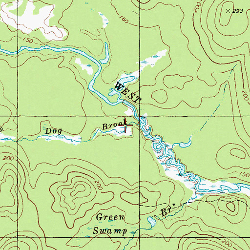 Topographic Map of Dog Brook, ME
