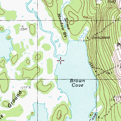 Topographic Map of Dog Brook, ME