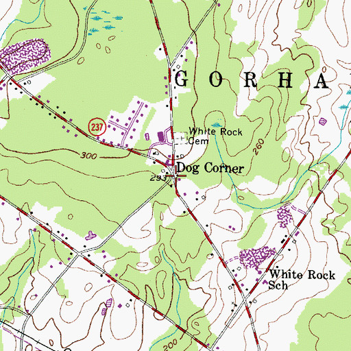 Topographic Map of Dog Corner, ME