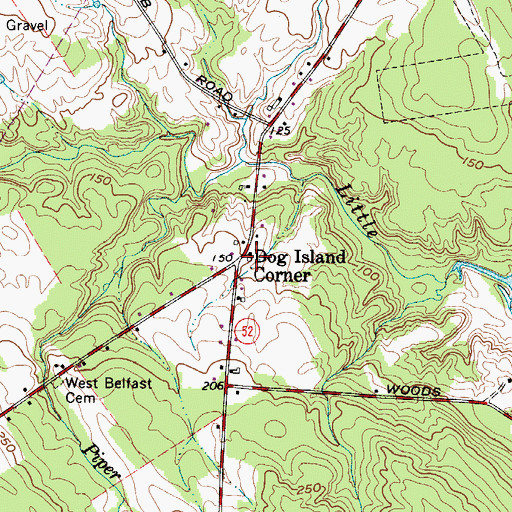 Topographic Map of Dog Island Corner, ME