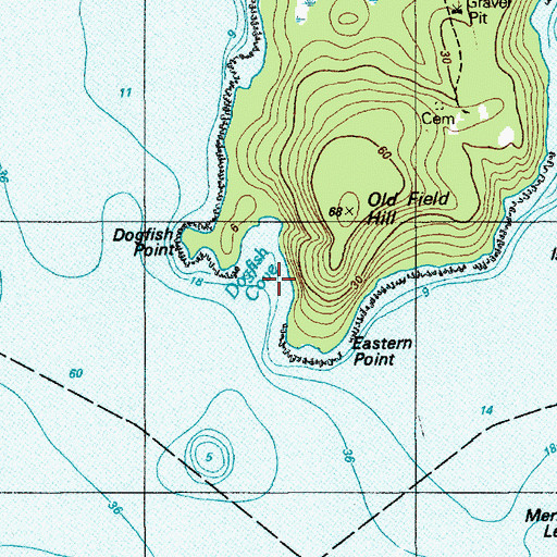 Topographic Map of Dogfish Cove, ME