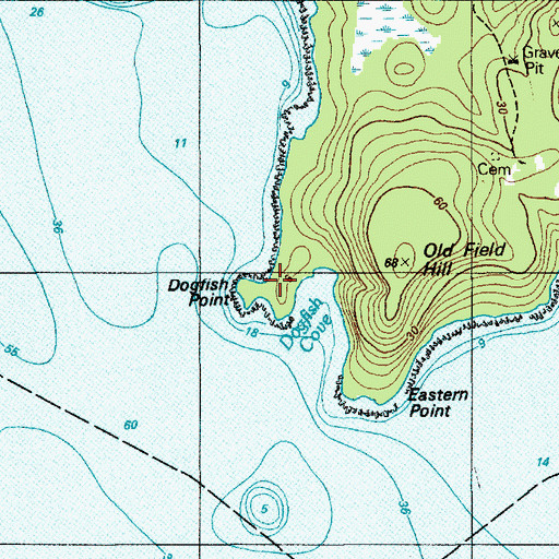 Topographic Map of Dogfish Point, ME