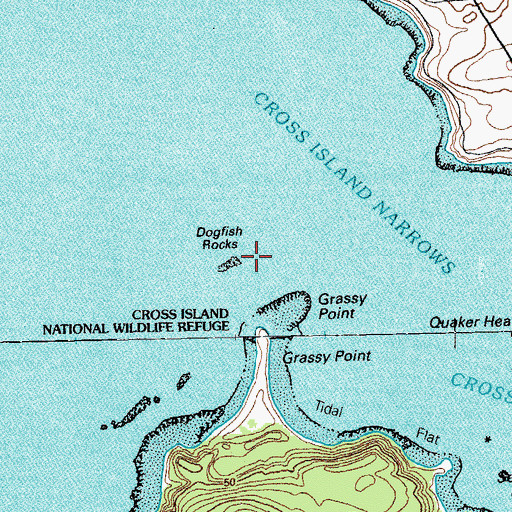 Topographic Map of Dogfish Rocks, ME