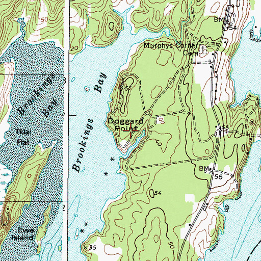Topographic Map of Doggard Point, ME