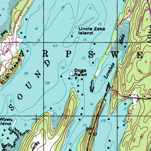 Topographic Map of Dogs Head, ME