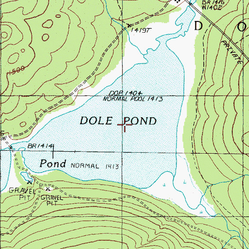 Topographic Map of Dole Pond, ME