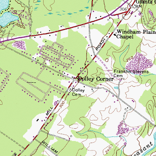 Topographic Map of Dolley Corner, ME