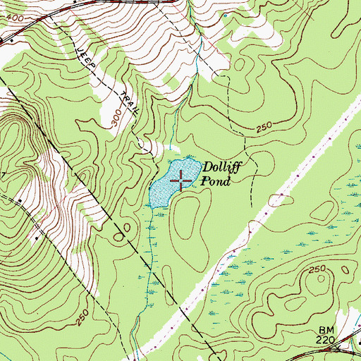 Topographic Map of Dolliff Pond, ME