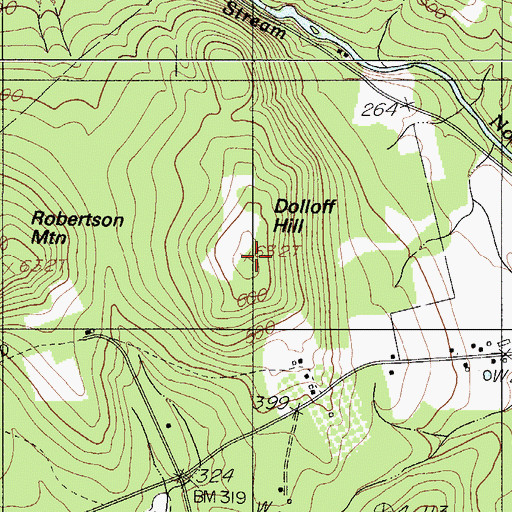 Topographic Map of Dolloff Hill, ME