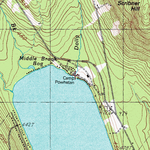 Topographic Map of Dolly Brook, ME