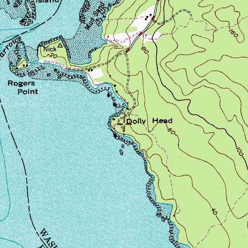 Topographic Map of Dolly Head, ME