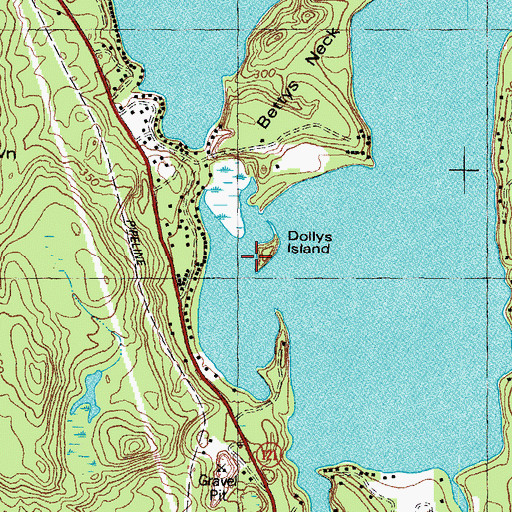 Topographic Map of Dollys Island, ME