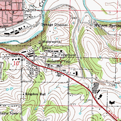 Topographic Map of Woodland Park, AR