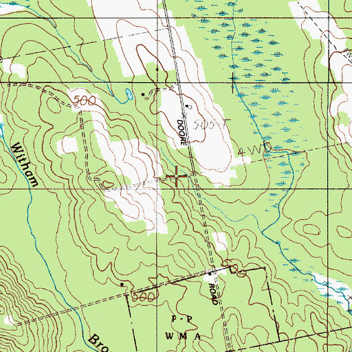 Topographic Map of Doore School, ME