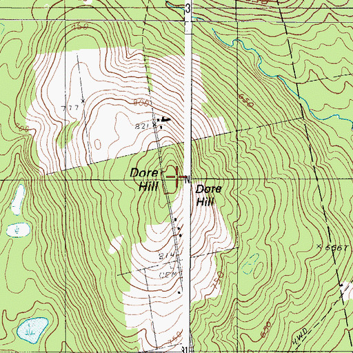 Topographic Map of Dore Hill, ME