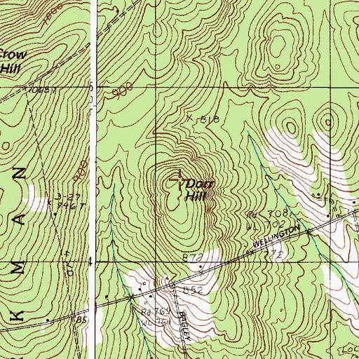 Topographic Map of Dorr Hill, ME