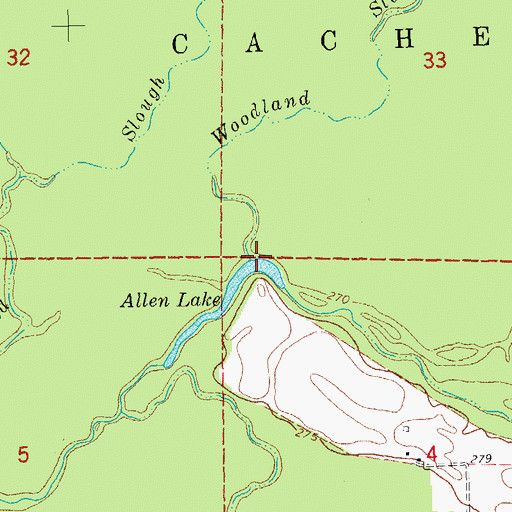 Topographic Map of Woodland Slough, AR