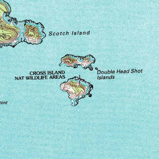 Topographic Map of Double Head Shot Islands, ME