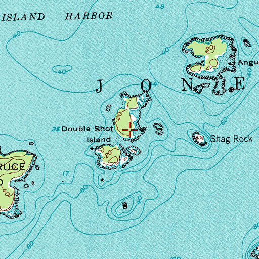 Topographic Map of Double Shot Island, ME