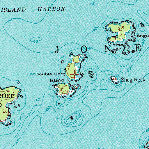 Topographic Map of Double Shot Island, ME