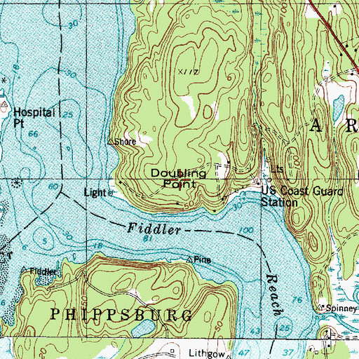 Topographic Map of Doubling Point, ME