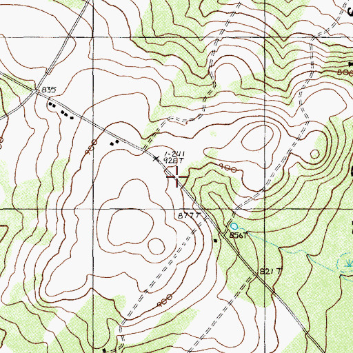 Topographic Map of Doucette School, ME