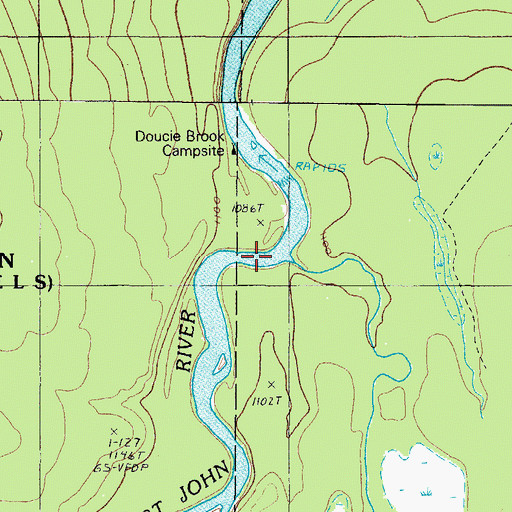 Topographic Map of Doucie Brook, ME