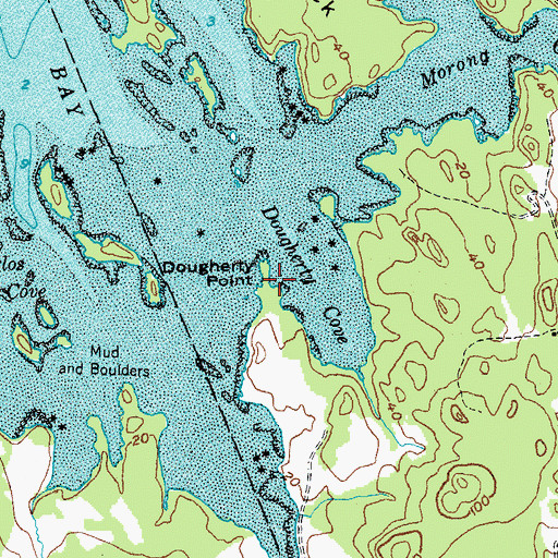 Topographic Map of Dougherty Point, ME