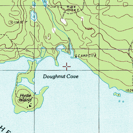 Topographic Map of Doughnut Cove, ME