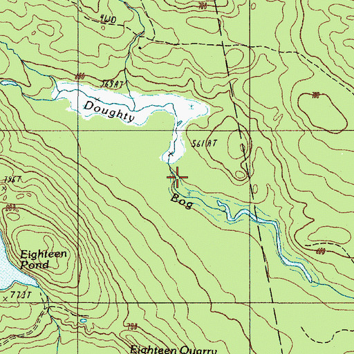 Topographic Map of Doughty Bog, ME