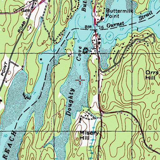Topographic Map of Doughty Cove, ME