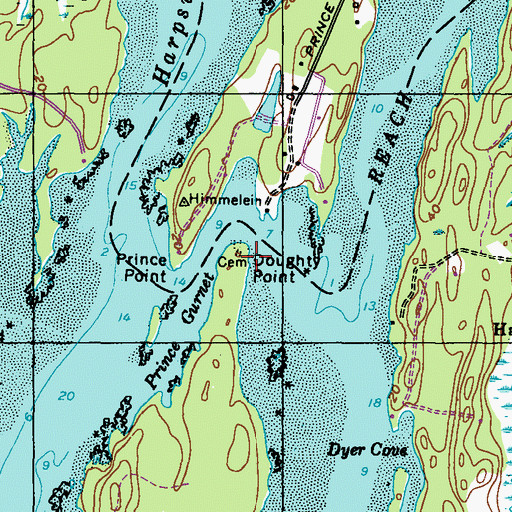 Topographic Map of Doughty Point, ME