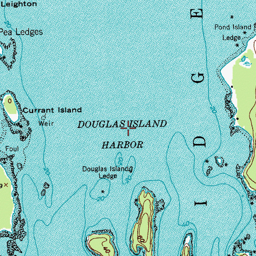 Topographic Map of Douglas Island Harbor, ME