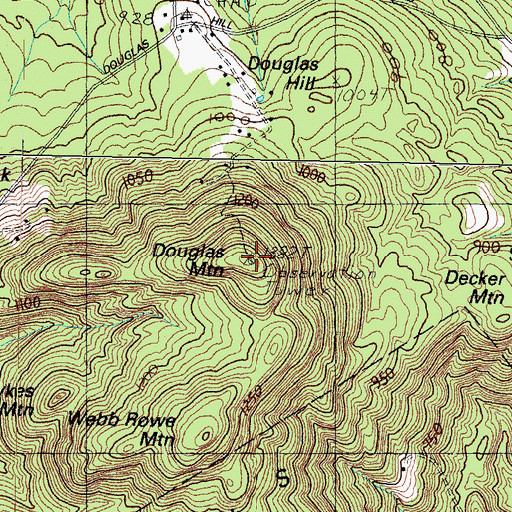 Topographic Map of Douglas Mountain, ME