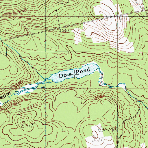 Topographic Map of Dow Pond, ME