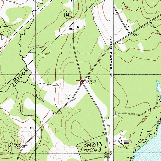 Topographic Map of Dow School, ME